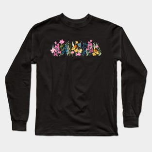 Colorful Watercolor Wild Flower Long Sleeve T-Shirt